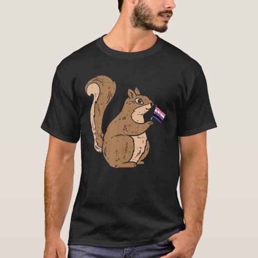 リス体液フラッグプライド非二元動物 Tシャツ (正面)
