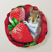 リス入りイチゴ天国 ラウンドクッション (裏面)