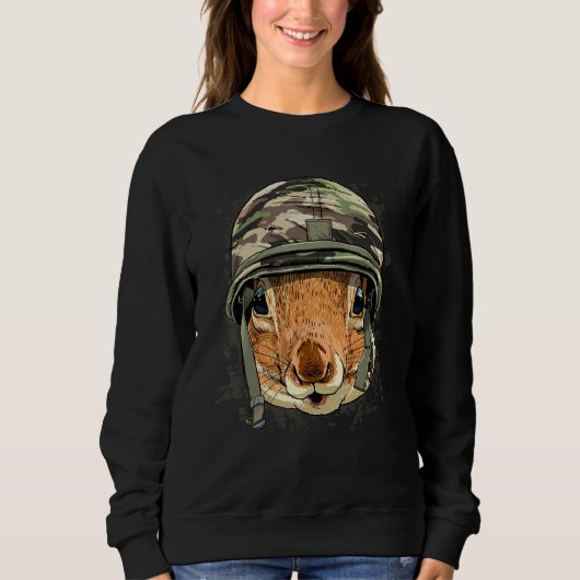 リス兵退役軍人軍リス齧歯動物 スウェットシャツ (正面)