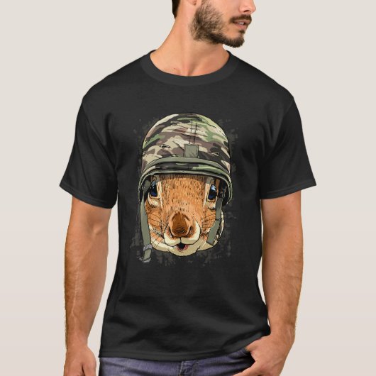 リス兵退役軍人軍リス齧歯動物 Tシャツ (正面)
