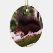 リス冬のフォトサークルオーナメント セラミックオーナメント (右)