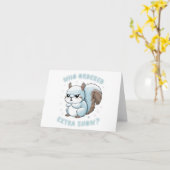 リス凍っていル – 誰が余分な雪を注文した？ カード (黄色い花)