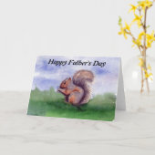 リス勉強父のデイカード カード (黄色い花)