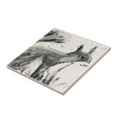 リス動物の森林水色ヴィンテージタイル タイル (側面)