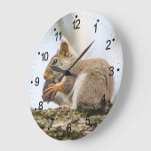 リス動物ウッドランド自然 ラージ壁時計 (傾斜)