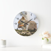 リス動物ウッドランド自然 ラージ壁時計 (ホーム)
