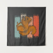 リス動物レトロ タペストリー (正面(横))