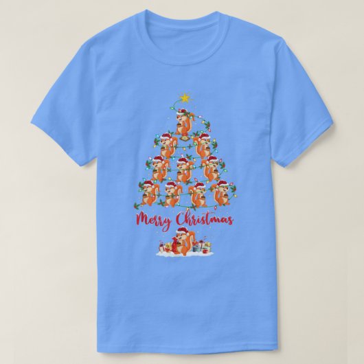リス動物愛好家マッチングサンタリス Tシャツ (デザイン正面)