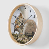 リス動物森の生き物の木の丸 壁時計 (傾斜)