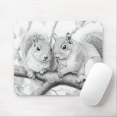 リス動物発見ワイルド自然インクスケッチ マウスパッド (マウス)