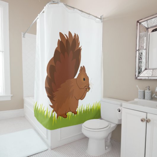リス動物齧歯動物 シャワーカーテン (インサイチュ)