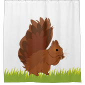 リス動物齧歯動物 シャワーカーテン (正面)