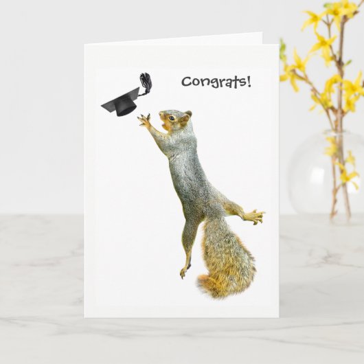 リス卒業カード カード (黄色い花)