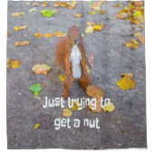 リス単にナットを取得しようとしているだけ シャワーカーテン (正面)