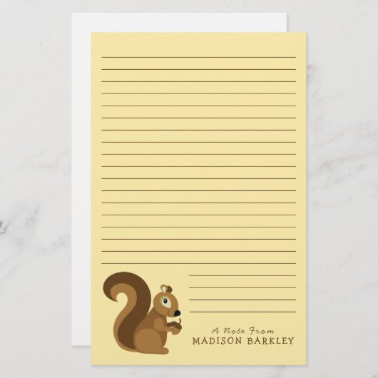 リス可愛い子どもの森 便箋 (正面/裏面)