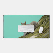 リス吹ルの泡の動物の写真 デスクマット (キーボード&マウス)