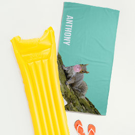 リス吹ルの泡の動物の写真 ビーチタオル