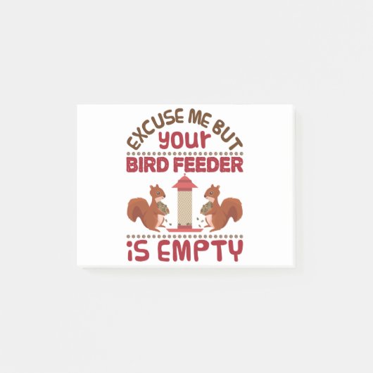 リス失礼ですが鳥の餌は空です ポストイット (正面)