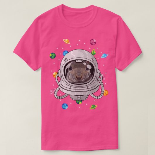 リス宇宙飛行士の動物深いイン宇宙コズミックユニ Tシャツ (デザイン正面)