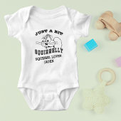 リス愛リスの黒いアートの名前 ベビーボディスーツ