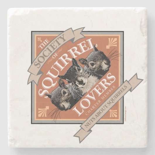 リス愛好家の会 – リスおもしろいレル ストーンコースター (正面)