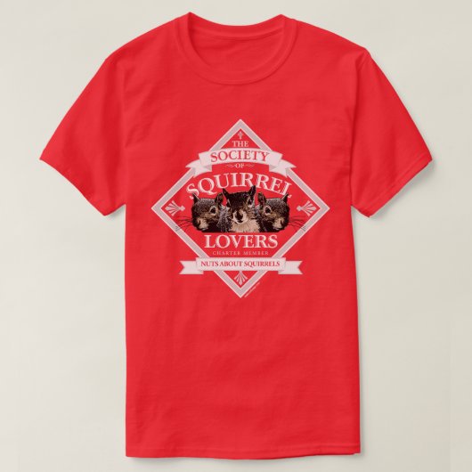 リス愛好家リスおもしろいウイスパー協会 Tシャツ (デザイン正面)