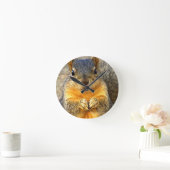 リス愛_ ラウンド壁時計 (ホーム)