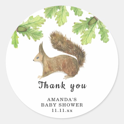 リス感謝していル – あなた ラウンドシール (正面)
