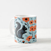 リス春の花アート コーヒーマグカップ (正面左)