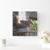 リス時計 スクエア壁時計 (ホーム)