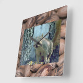 リス時計 スクエア壁時計 (傾斜)