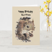 リス最高のルの友友誕生日おもしろい カード (黄色い花)