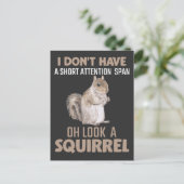 リス注意ユーモアガーデンスモール動物愛好家 ポストカード (スタンド正面)