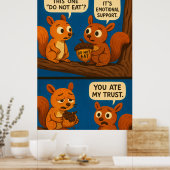 リス漫画 – 感情的なサポートアコーンジョーク ポスター (キッチン)