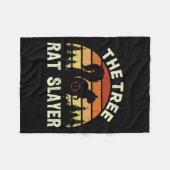 リス狩りツリーラットスレイヤーレトロリス フリースブランケット (正面(横))