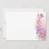 リス甘さピンクフローラガールベビーシャワー 招待状 (裏面)