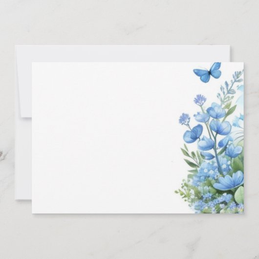 リス甘さフローラブルーボーイベビーシャワー 招待状 (裏面)