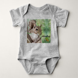 リス男女兼用乳児服 ベビーボディスーツ