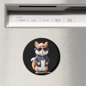 リス着用フード付きスウェットシャツおもしろいクール動物ベクター マグネット (インサイチュ (食洗機))