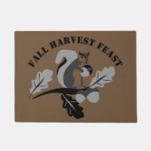 リス秋ハーベスト饗宴 ドアマット (正面)