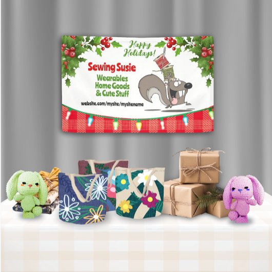 リス糸裁縫キルティングクラフトショー表示 横断幕