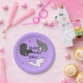 リス紫誕生日 ペーパープレート (パーティー)