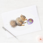 リス絵画ルのイースター卵シール 楕円形シール (封筒)