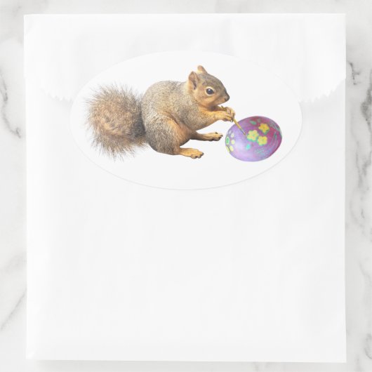 リス絵画ルのイースター卵シール 楕円形シール (バッグ)