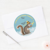 リス編み物クロシェパーソナライズされたス ラウンドシール (封筒)