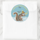 リス編み物クロシェパーソナライズされたス ラウンドシール (バッグ)