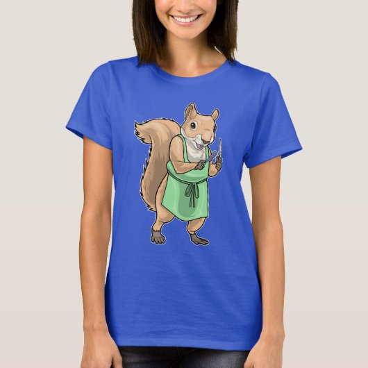 リス美容師 バサミ コーム Tシャツ (正面)