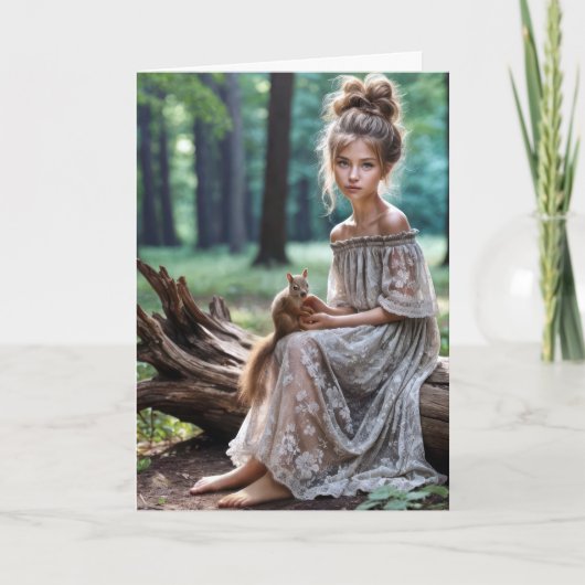 リス考えレルの女の子 カード (正面)