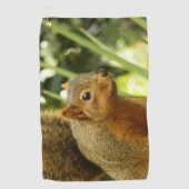 リス自然動物撮影ポートレート ゴルフタオル (正面)