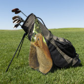 リス自然動物撮影ポートレート ゴルフタオル (グリーン)